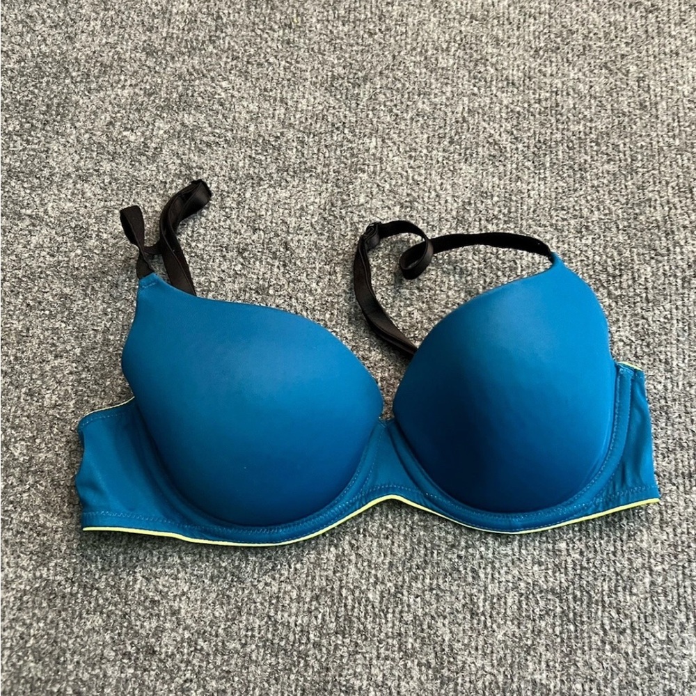 Victoria’s Secret Pink Bra Size 34B WHERE‎ EVERYWHERE blue Neon Green